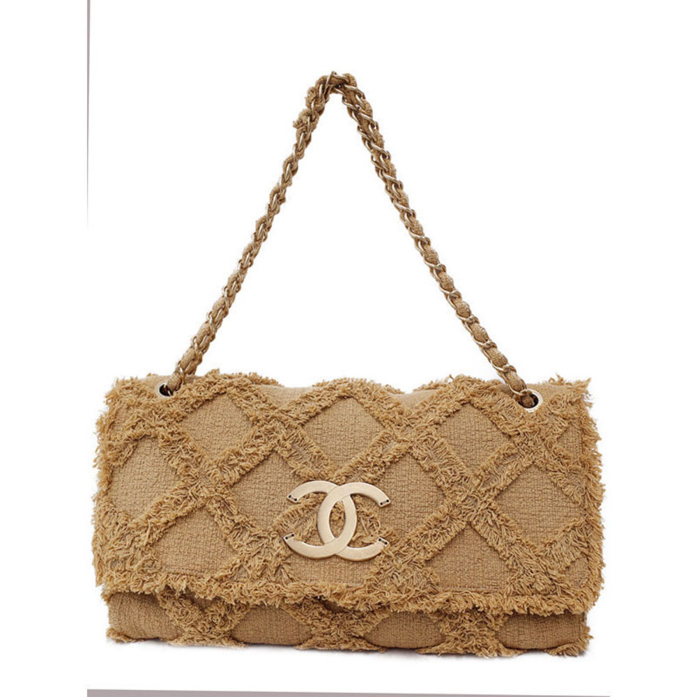 Chanel Coco Mark Chain Shoulder Bag Beige